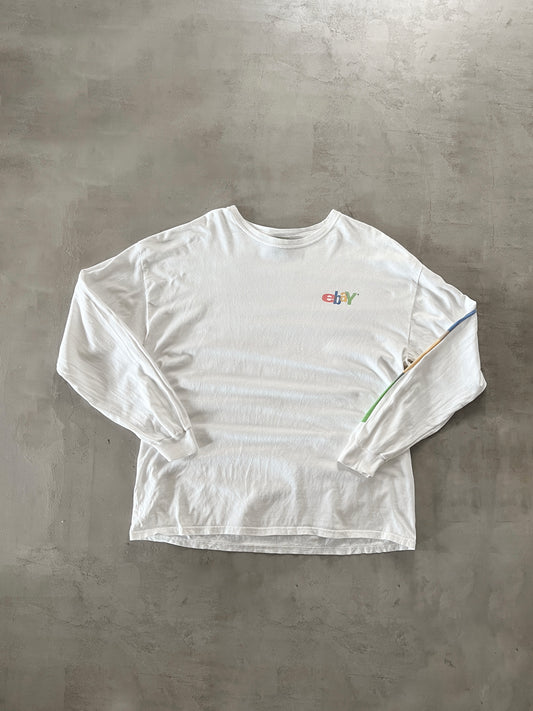WHITE EBAY LONGSLEEVE - 2000S - XL/L