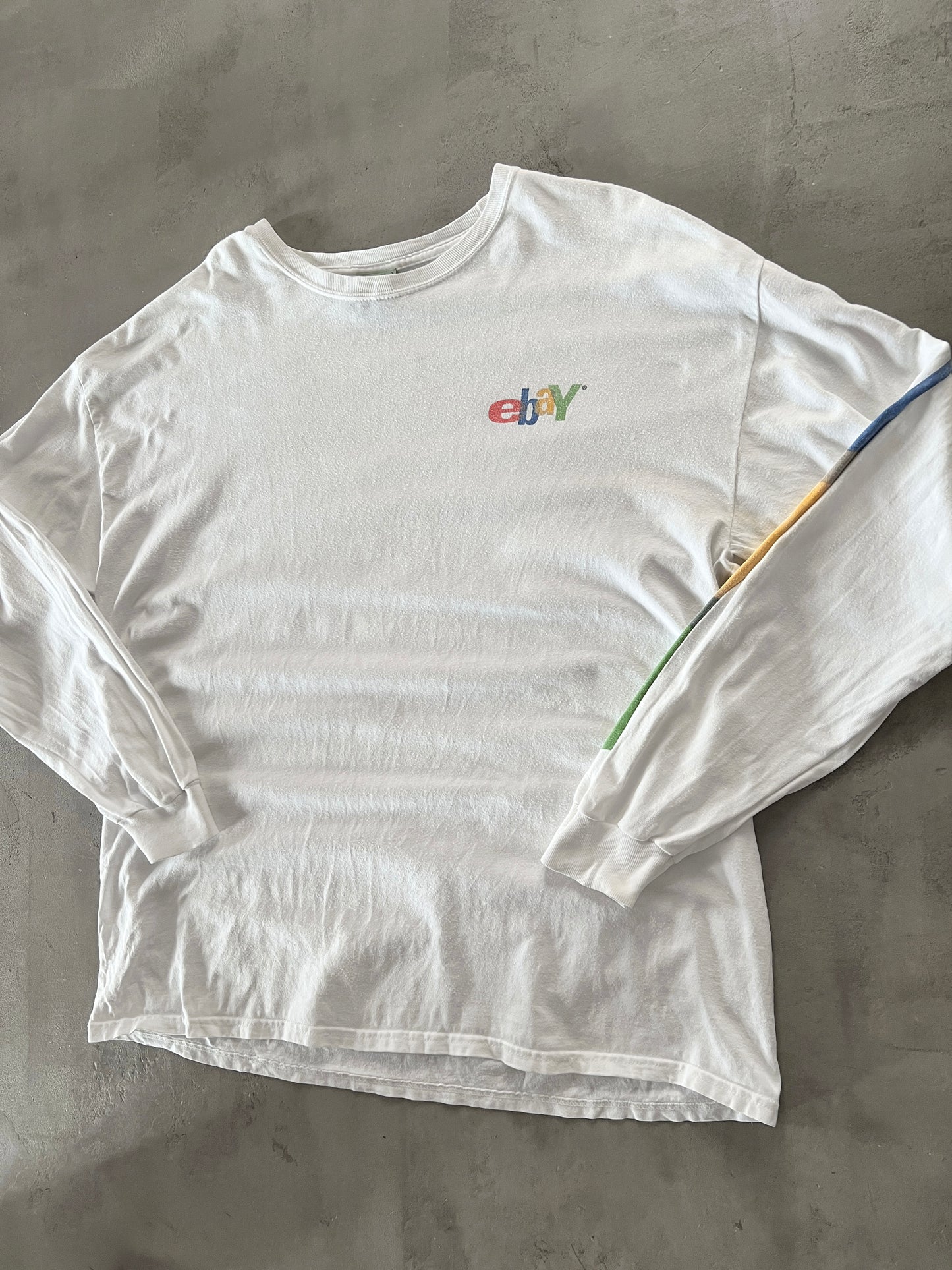 WHITE EBAY LONGSLEEVE - 2000S - XL/L
