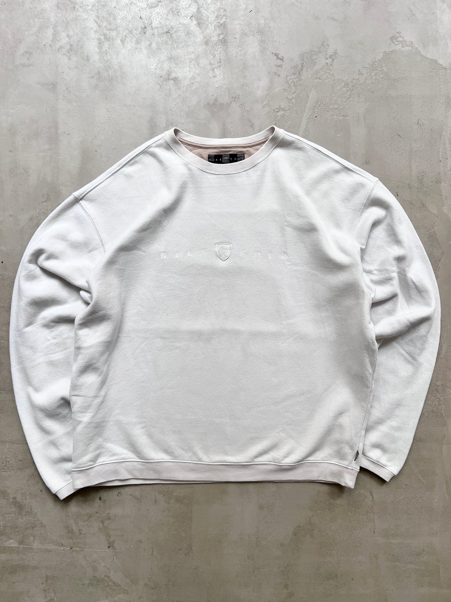 LIGHT BEIGE NIKE GOLF SWEATER - 2000S - XL/L