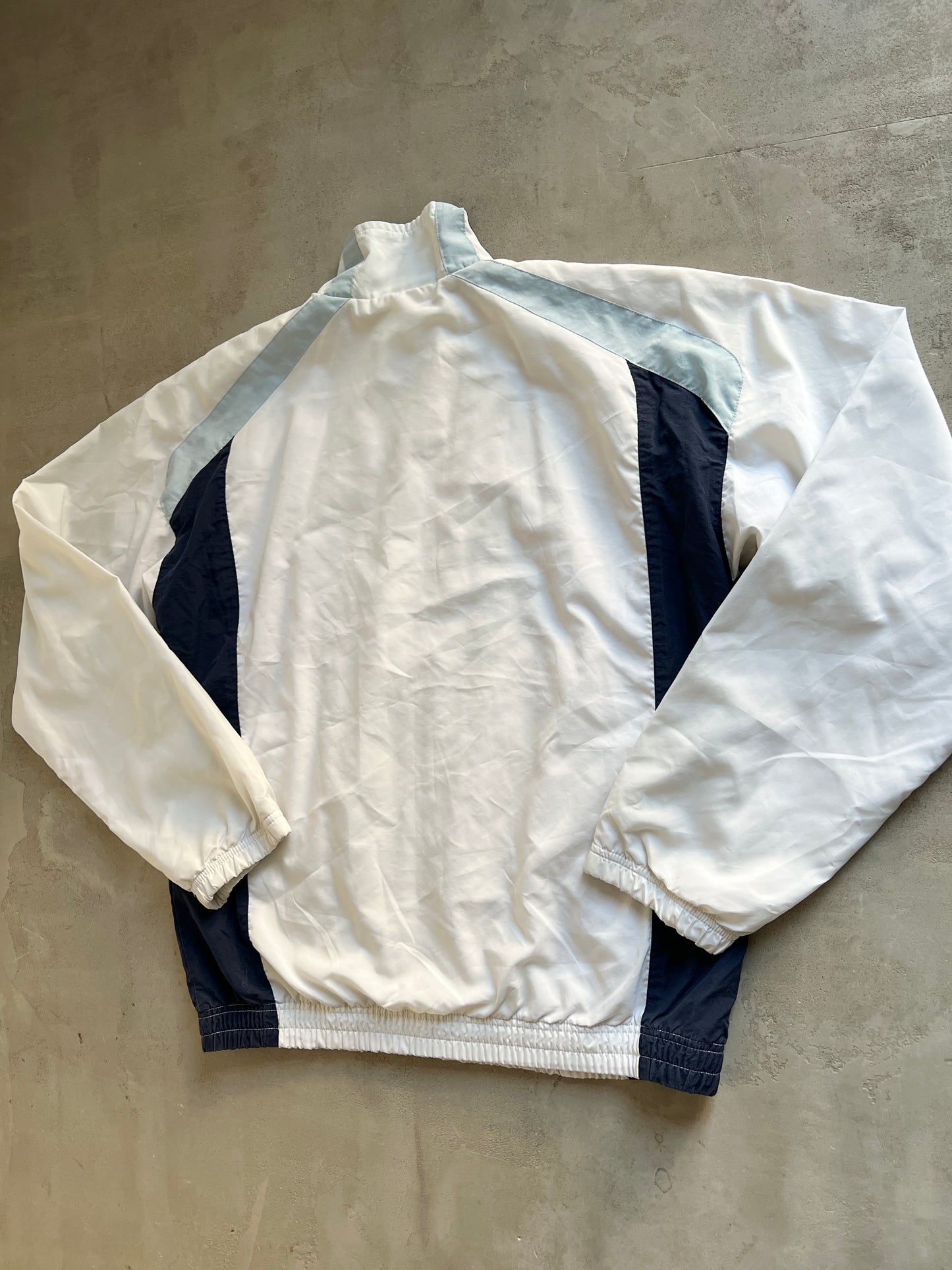 WHITE/BABY BLUE NIKE TRACK JACKET - 2000S - M