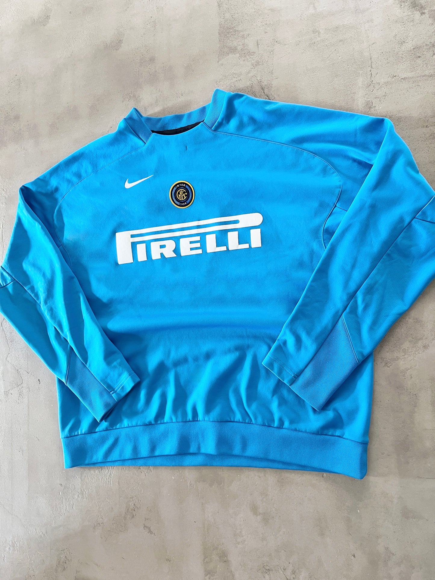 BABY BLUE INTER MILAN NIKE SWEATER - 2000S - L