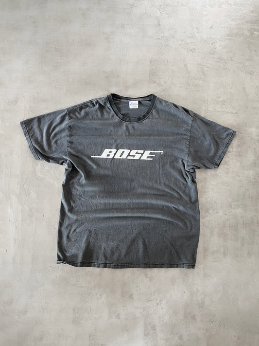 FADED BLACK/GREY BOSE TEE - 1990S - XL