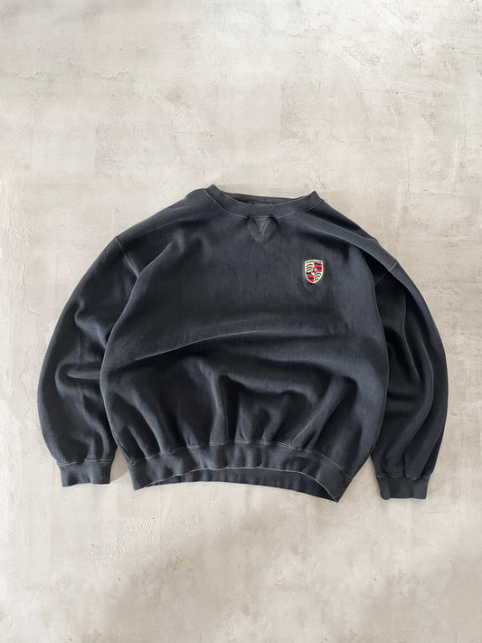 BLACK PORSCHE SWEATER - 1990S - M