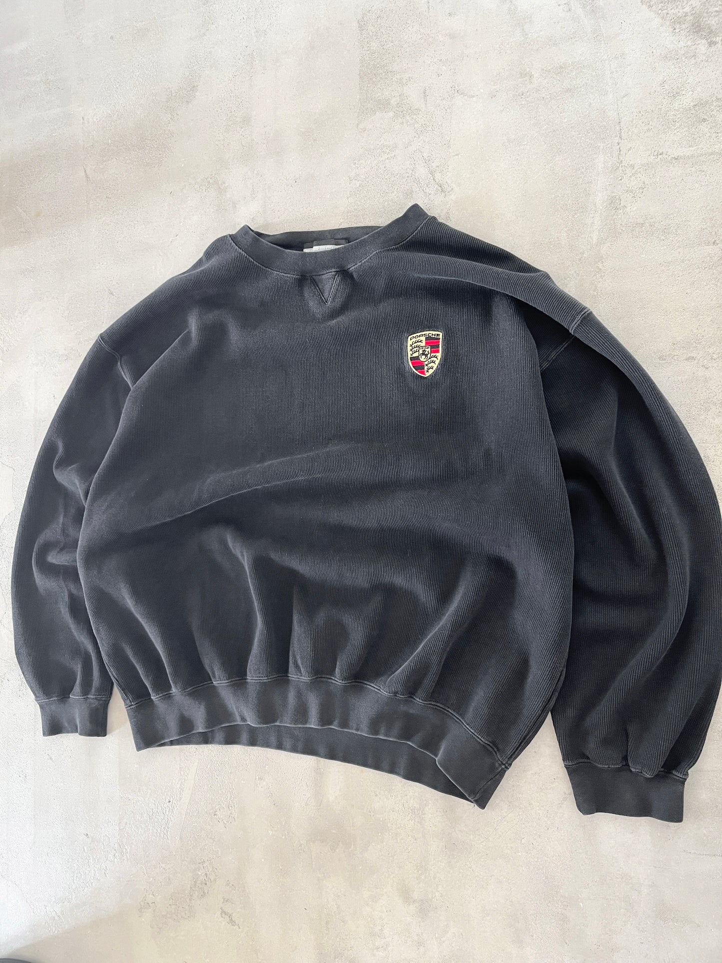 BLACK PORSCHE SWEATER - 1990S - M