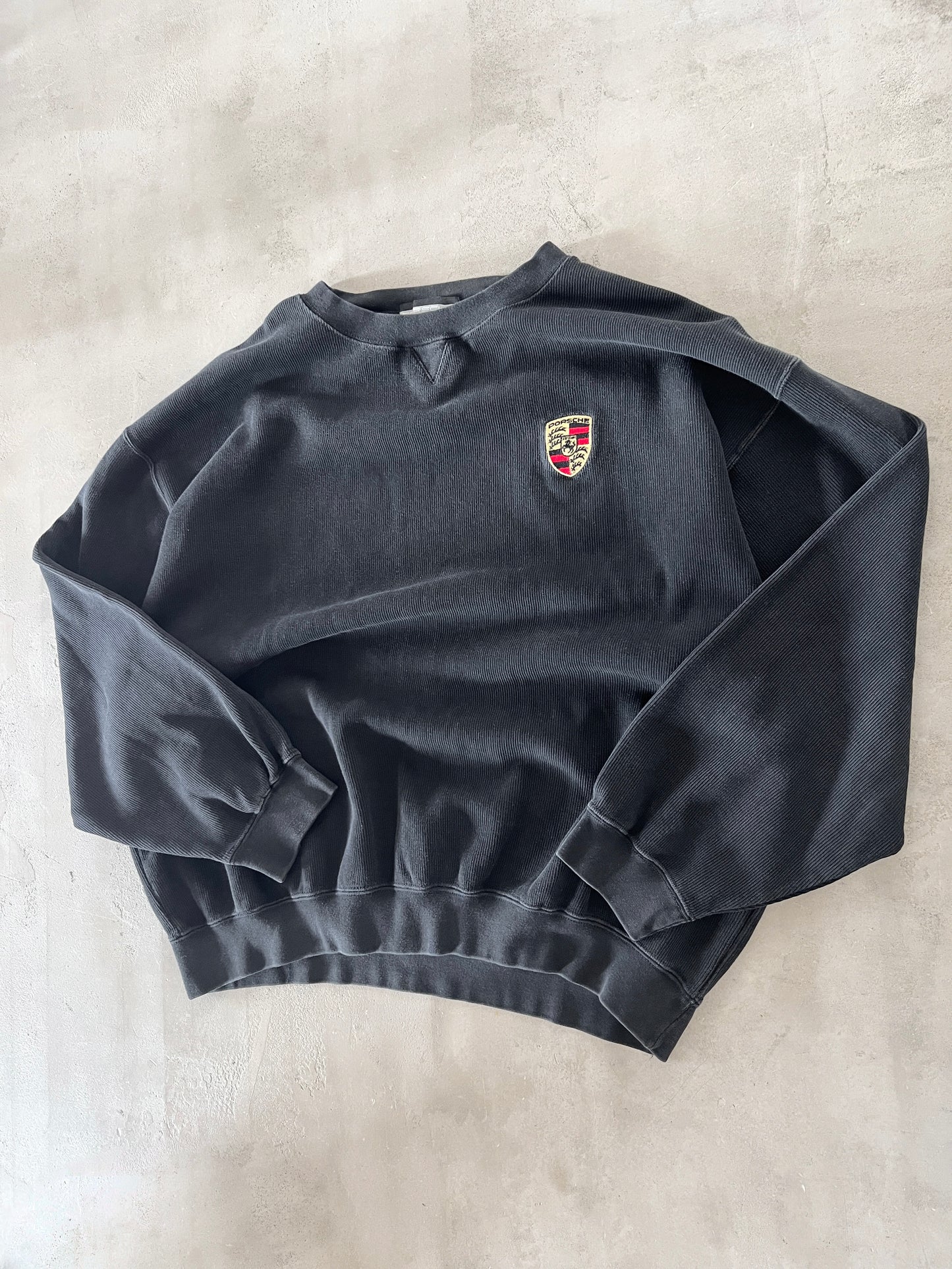 BLACK PORSCHE SWEATER - 1990S - M