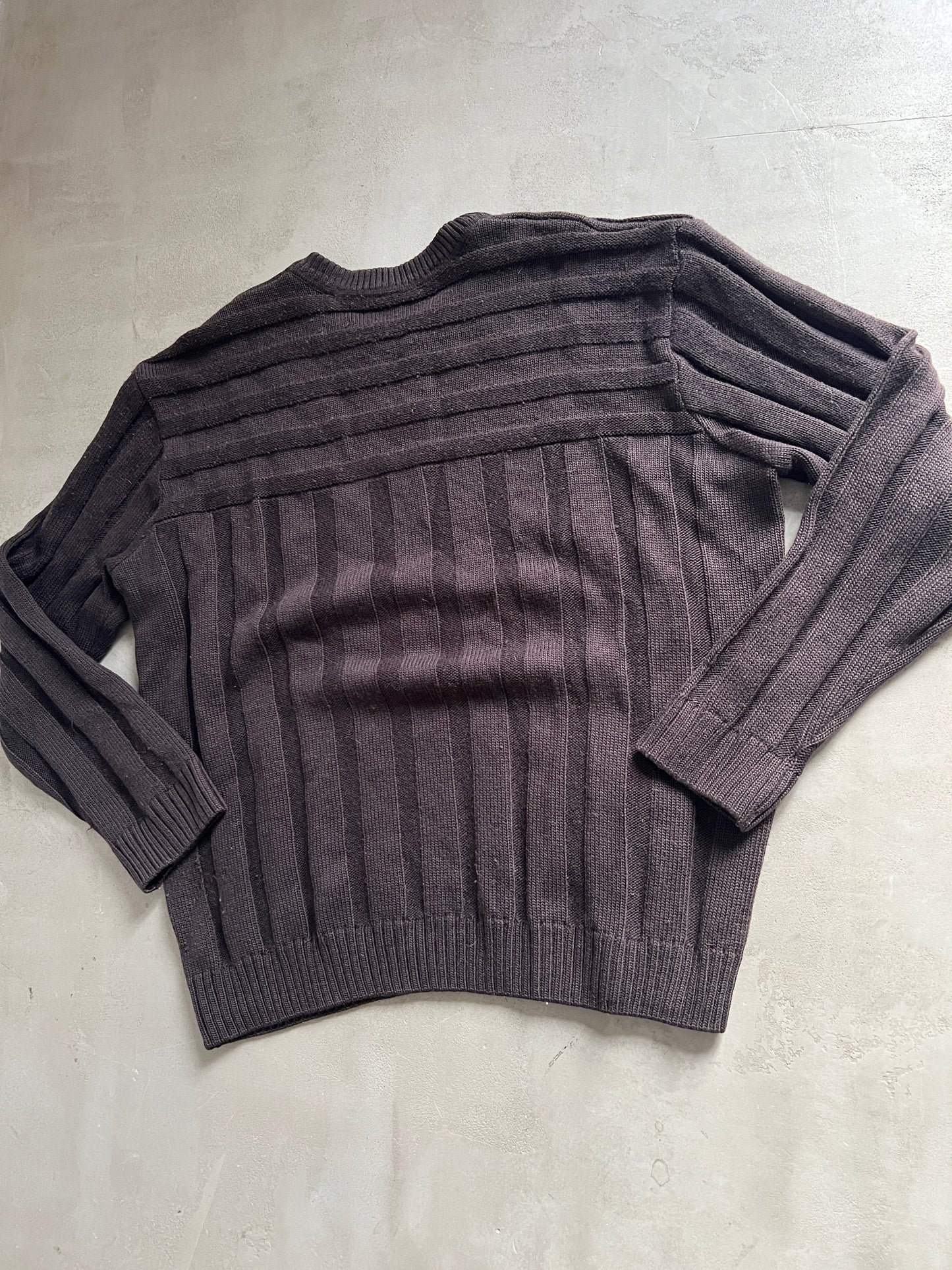 MOCHA LACOSTE KNIT SWEATER - 2000S - M/S