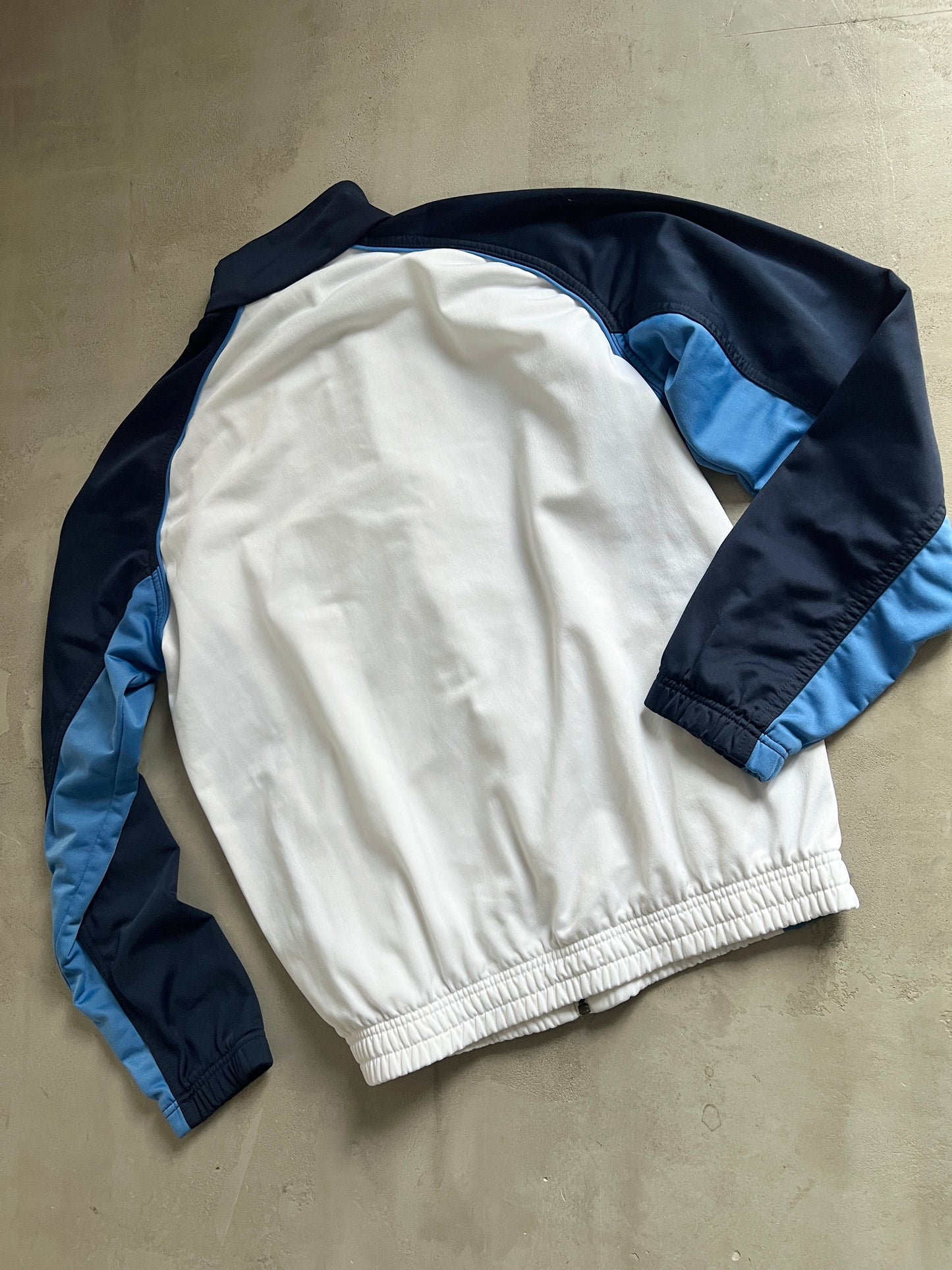 WHITE/BLUE NIKE TRACK JACKET - 2000S - M