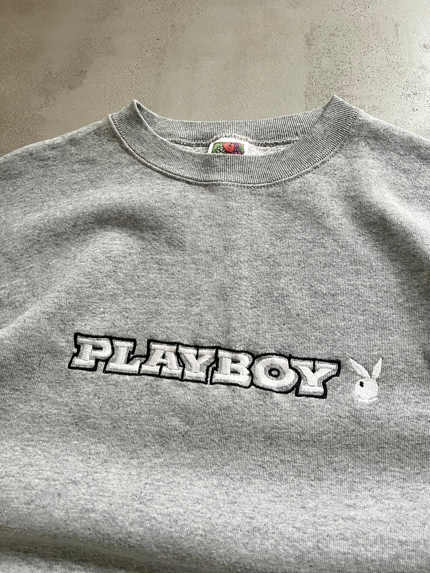 GREY PLAYBOY SWEATER - 1990S - XL/L