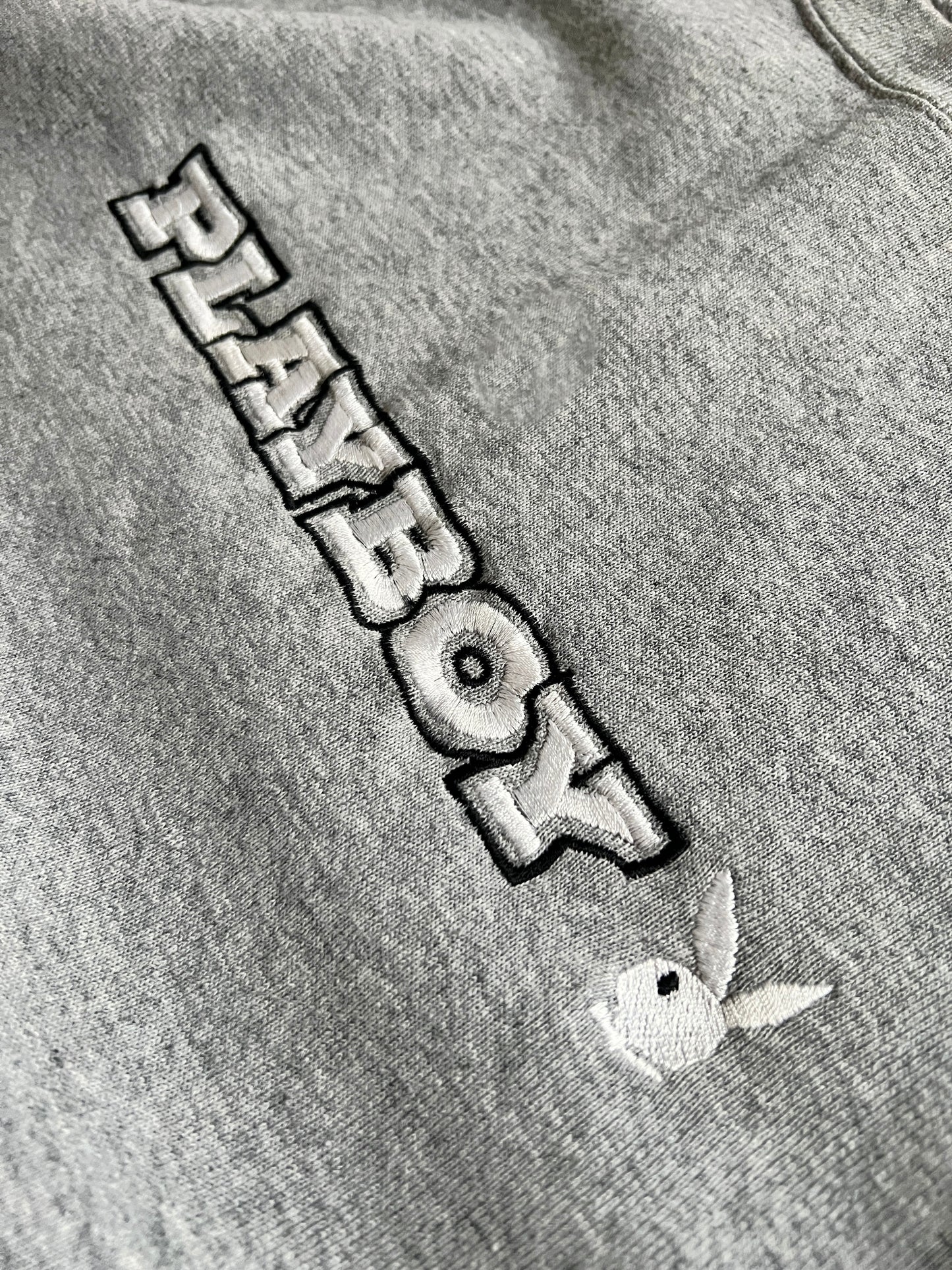 GREY PLAYBOY SWEATER - 1990S - XL/L