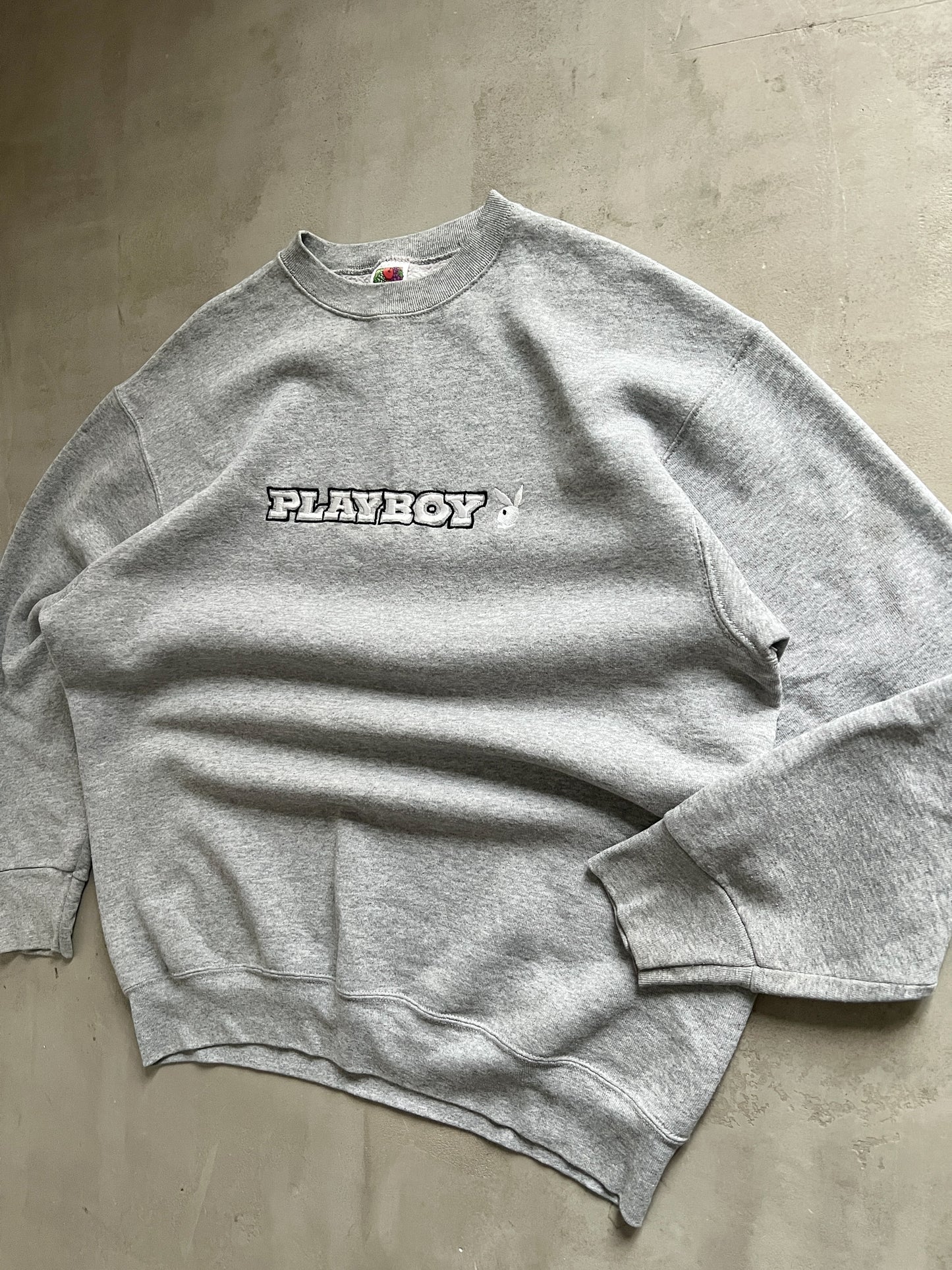 GREY PLAYBOY SWEATER - 1990S - XL/L