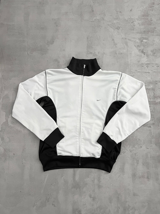 WHITE/NAVY NIKE TRACK JACKET - 2000S - S