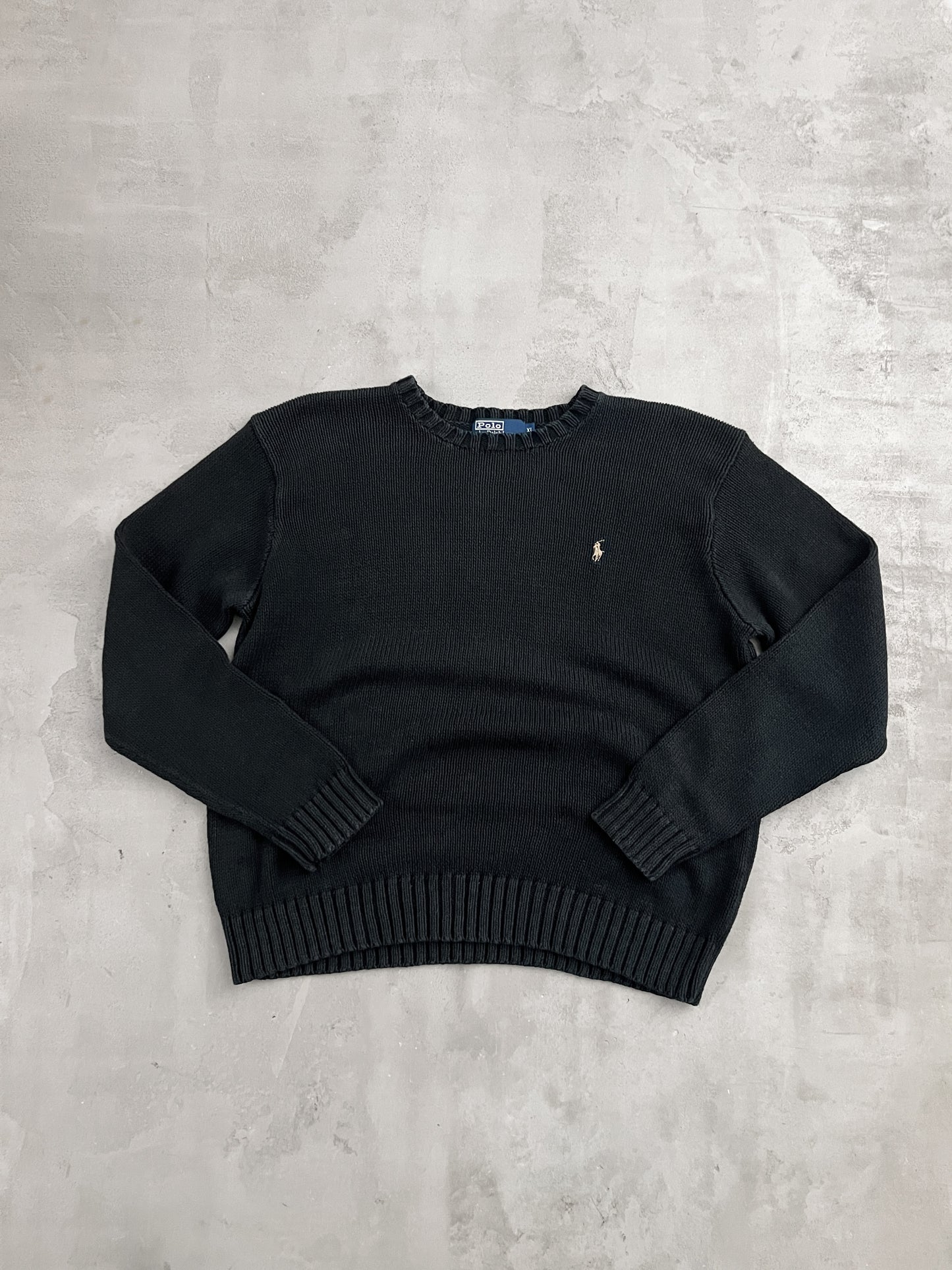 BLACK RALPH LAUREN KNIT SWEATER - 2000S - M