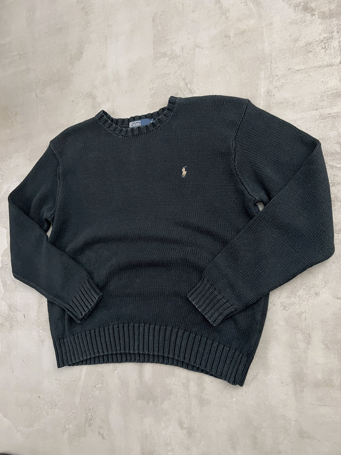 BLACK RALPH LAUREN KNIT SWEATER - 2000S - M