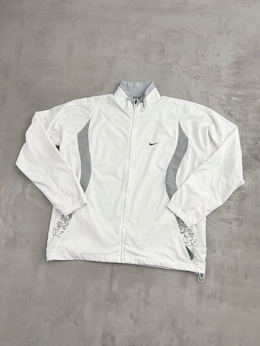 WHITE/GREY NIKE SHOX TRACK JACKET - 2000S - XL