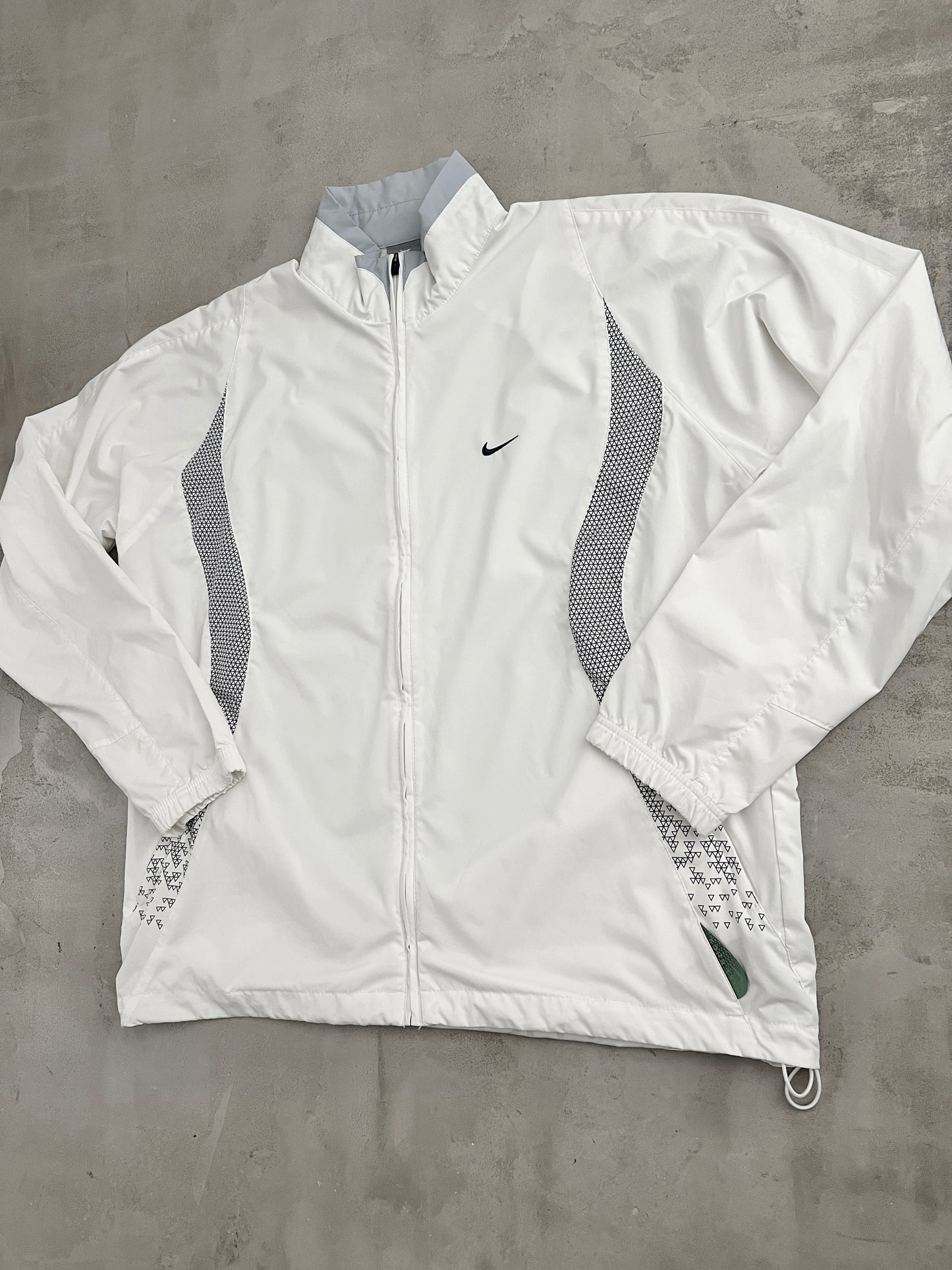WHITE/GREY NIKE SHOX TRACK JACKET - 2000S - XL