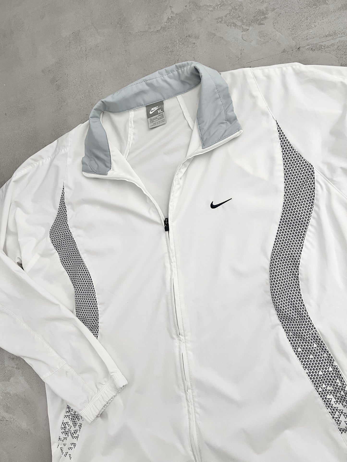 WHITE/GREY NIKE SHOX TRACK JACKET - 2000S - XL