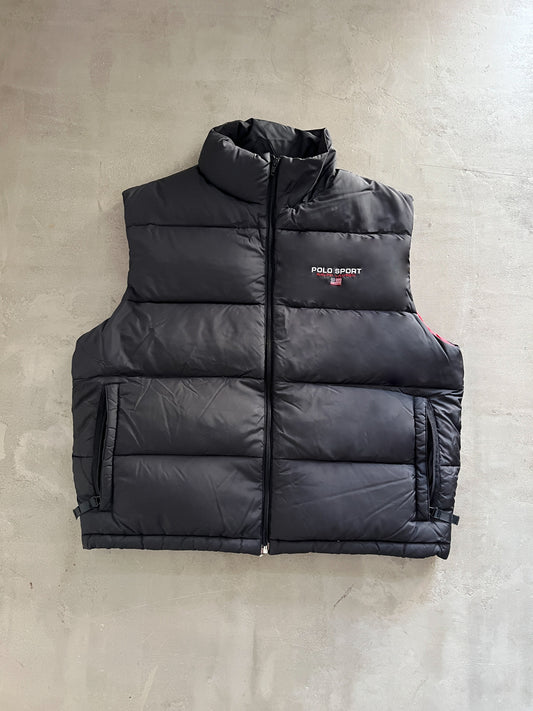 BLACK POLO SPORT RALPH LAUREN PUFFER VEST - 2000S - L/M