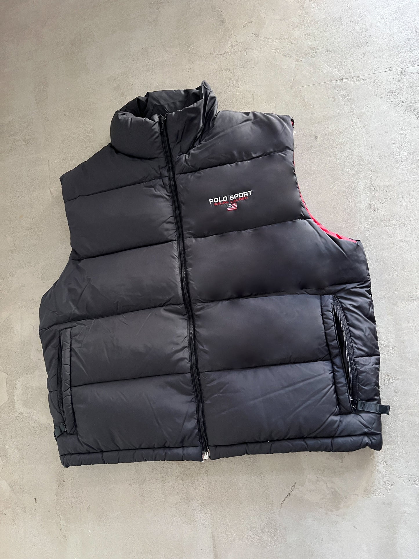 BLACK POLO SPORT RALPH LAUREN PUFFER VEST - 2000S - L/M