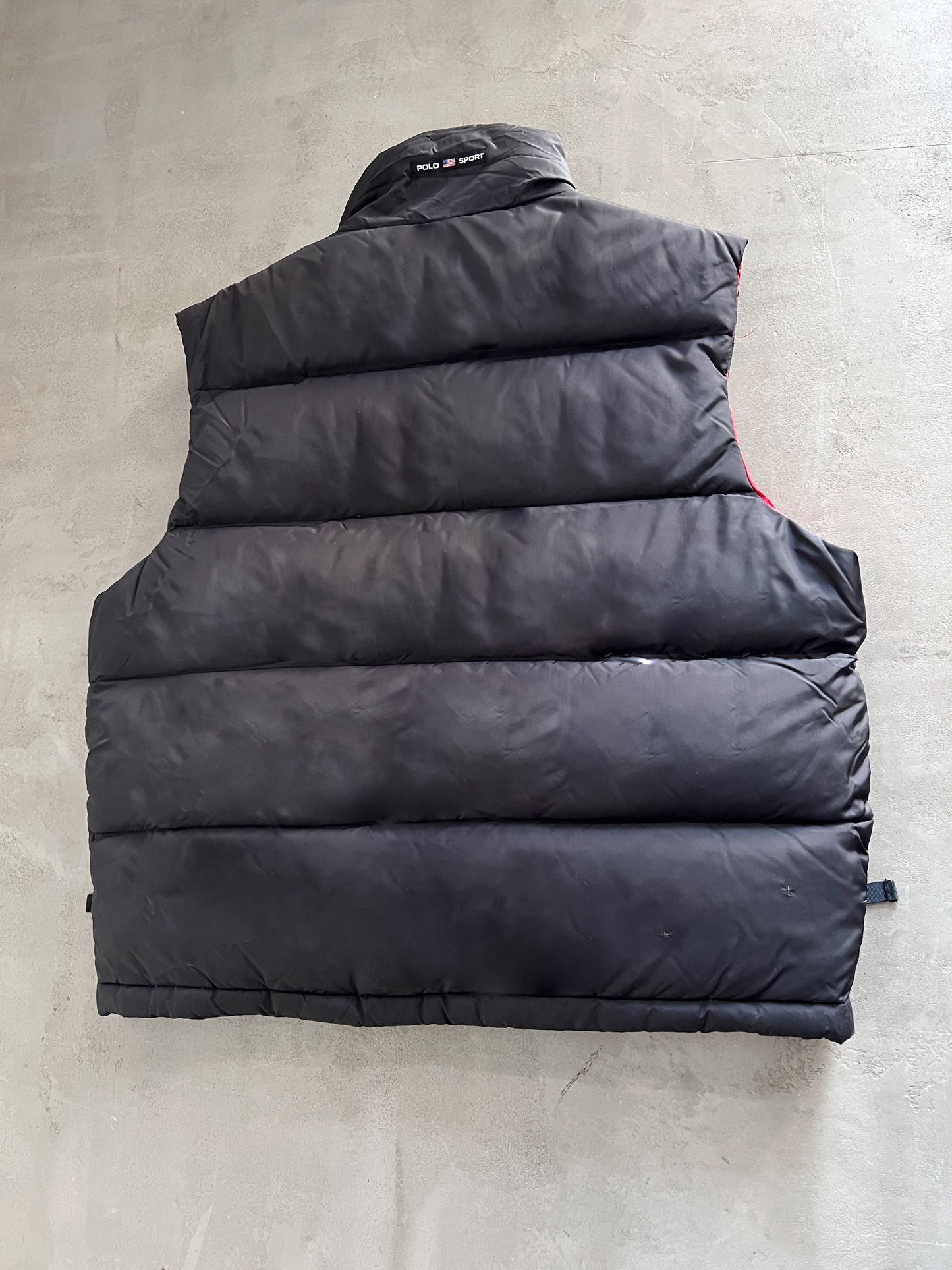 BLACK POLO SPORT RALPH LAUREN PUFFER VEST - 2000S - L/M