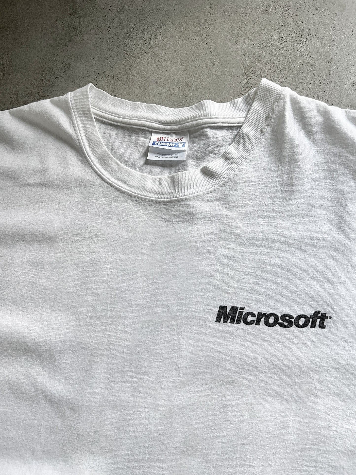 WHITE MICROSOFT PROMO TEE - 1990S - XL