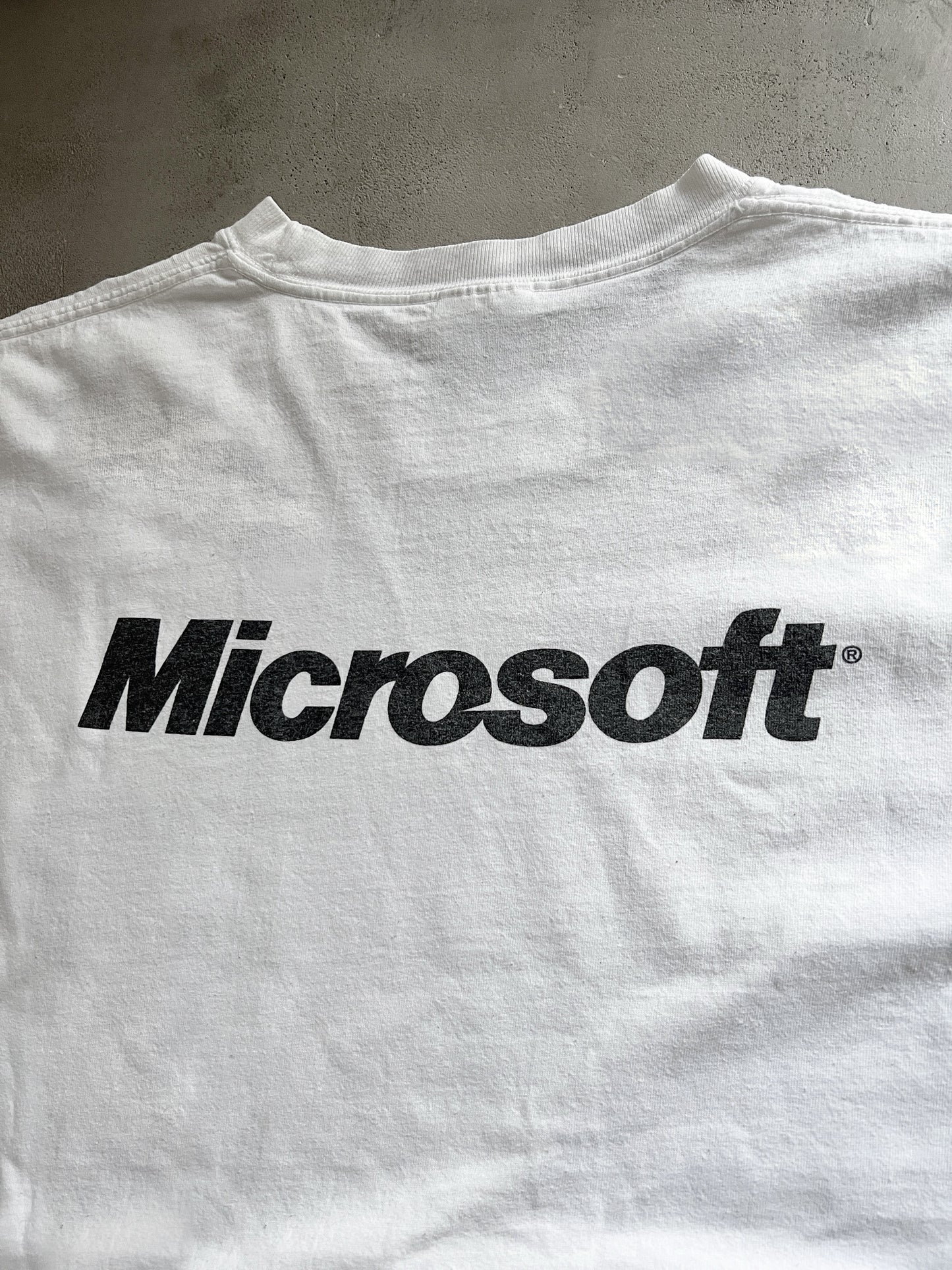 WHITE MICROSOFT PROMO TEE - 1990S - XL