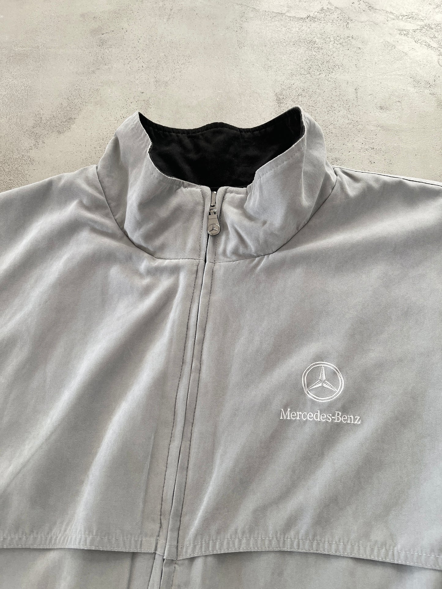 GREY/BLACK MERCEDES BENZ 2 SIDE JACKET - 2000S - L