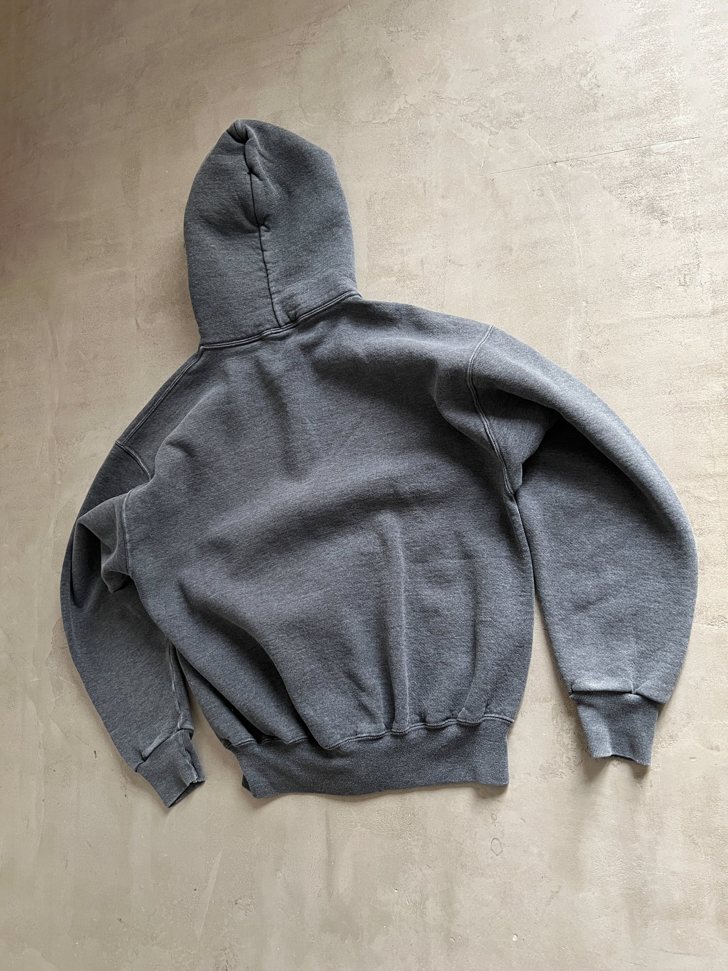 ASH GREY RUSSELL ATHLETIC ZIP UP HOODIE - 1990S - L/M