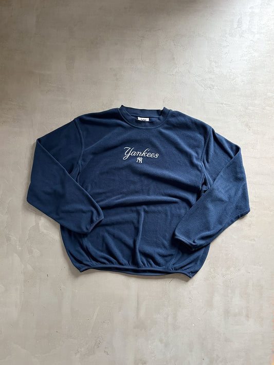 NAVY YANKEES FLEECE SWEATER - 1990S - L/XL