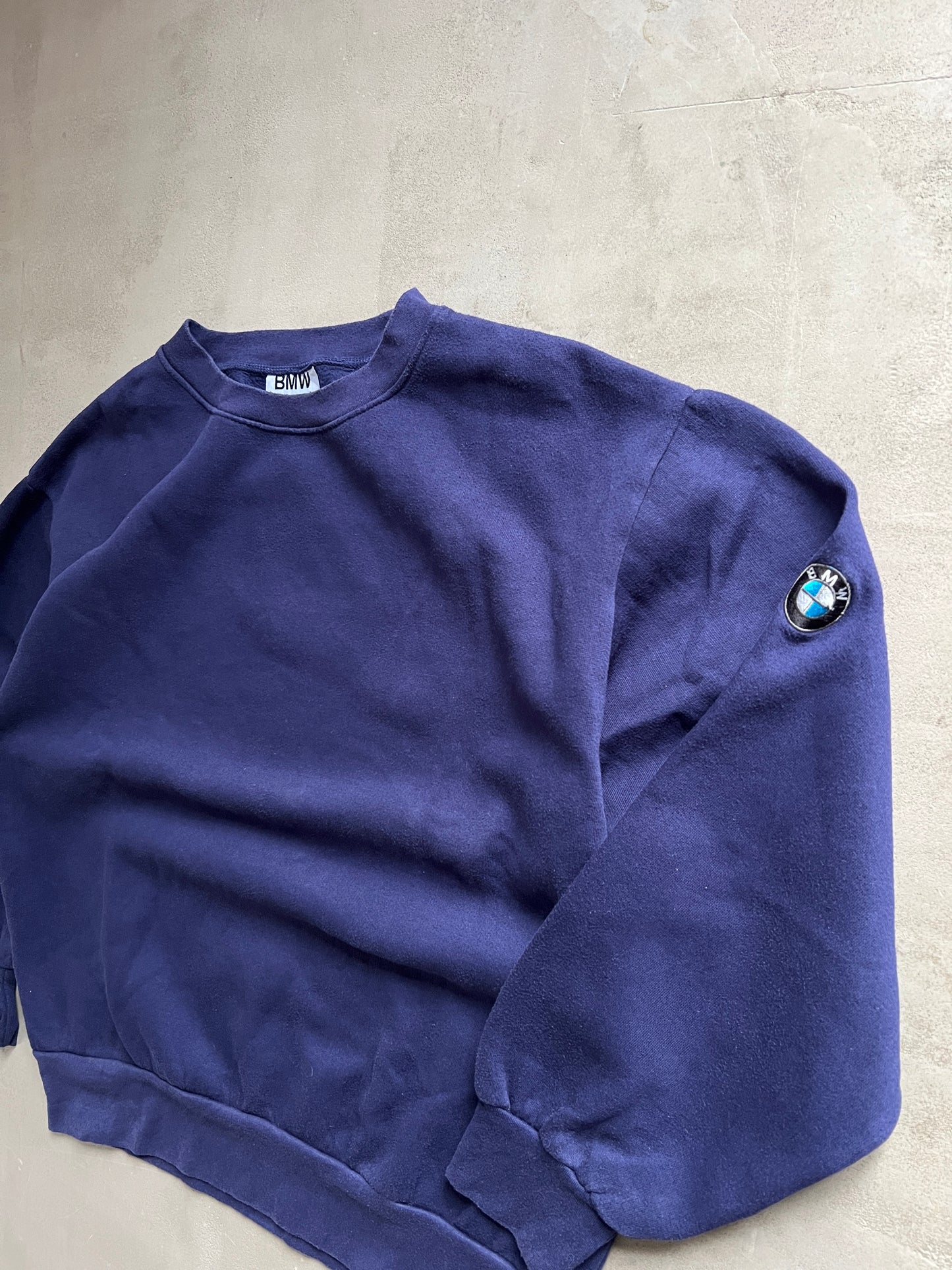 FADED NAVY BMW SWEATER - 1990S - M