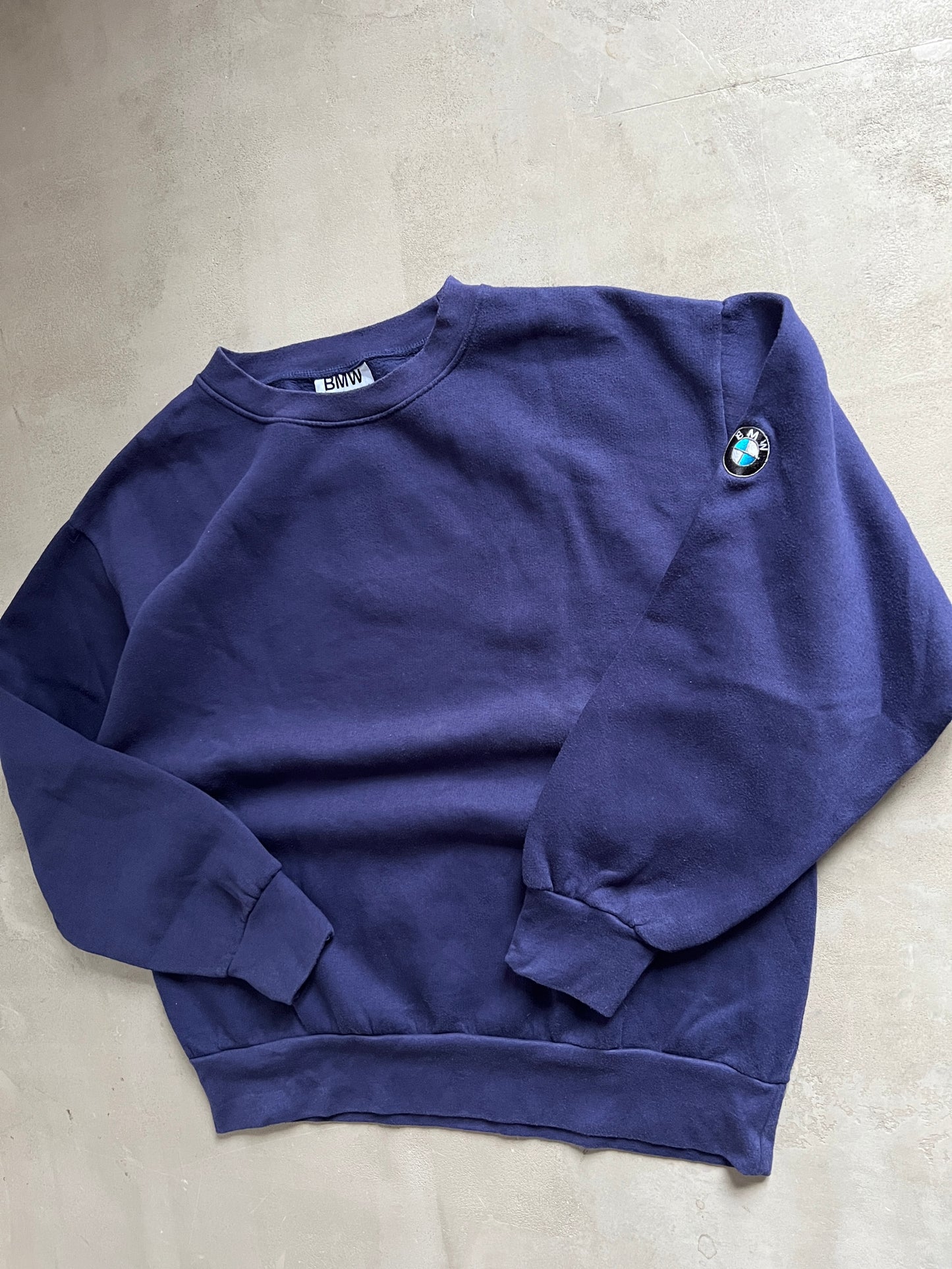 FADED NAVY BMW SWEATER - 1990S - M