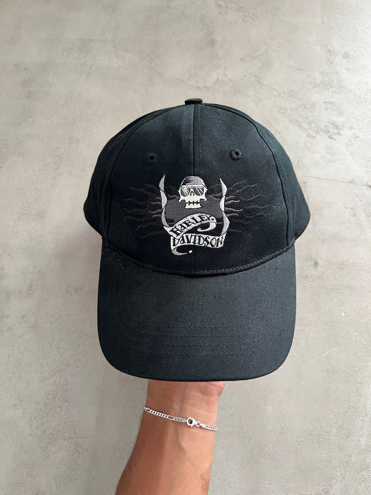 BLACK HARLEY DAVIDSON CAP - 1990S