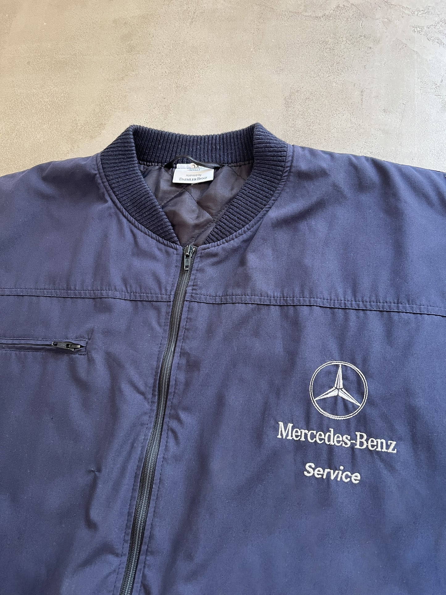NAVY MERCEDES BENZ JACKET - 1990S - XL/XXL