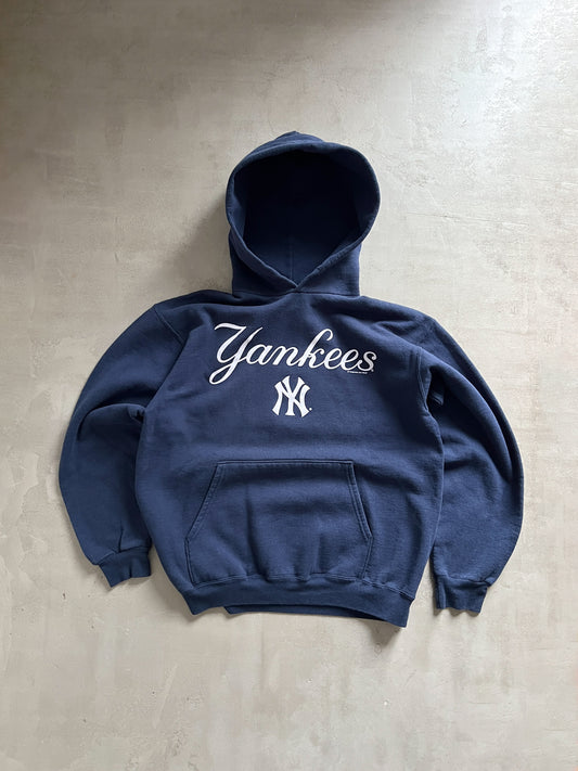 NAVY YANKEES MLB HOODIE - 1990S - M