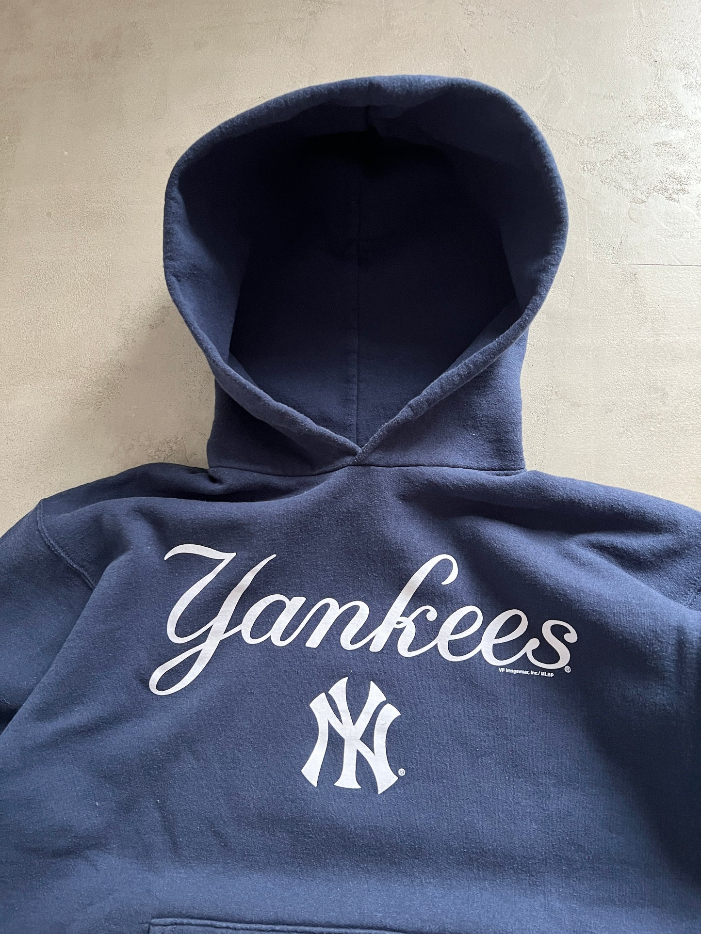 NAVY YANKEES MLB HOODIE - 1990S - M