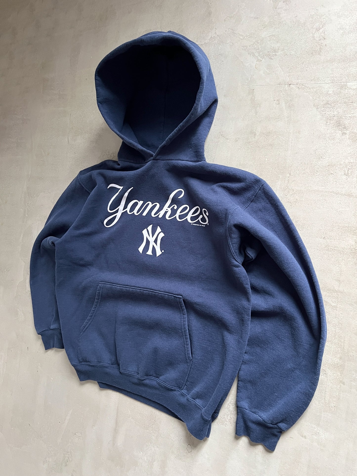 NAVY YANKEES MLB HOODIE - 1990S - M