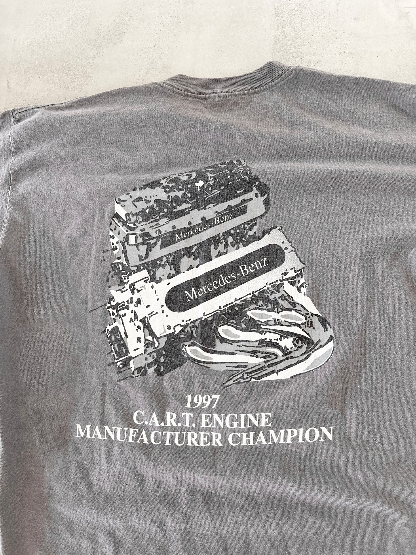 GREY MERCEDES BENZ TEE - 1990S - XXL