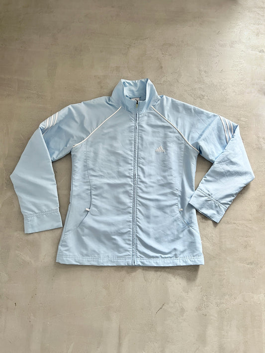 BABY BLUE ADIDAS TRACK JACKET - 2000S - WMNS L