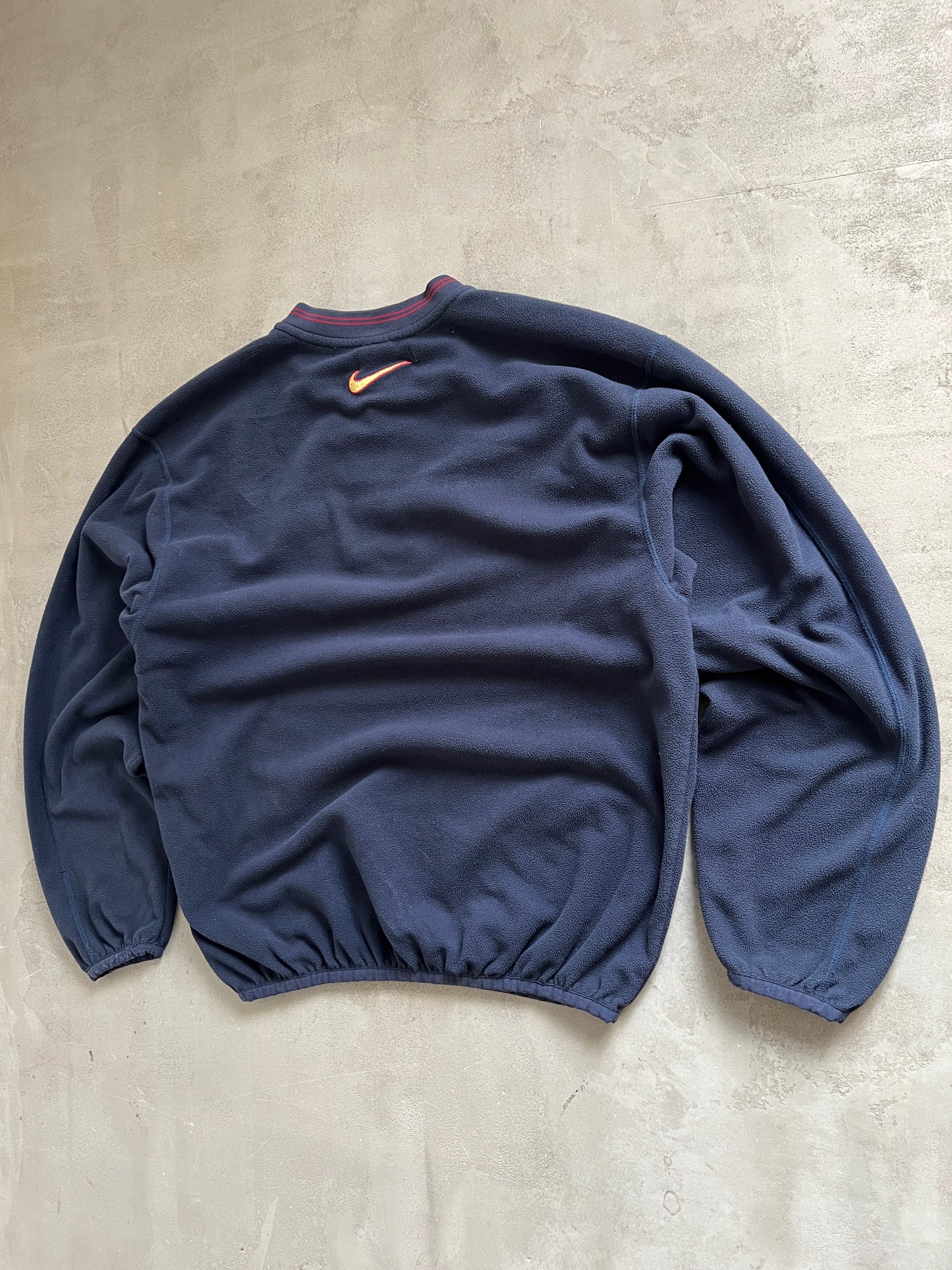 NAVY FC BARCELONA FLEECE SWEATER - 1990S - M