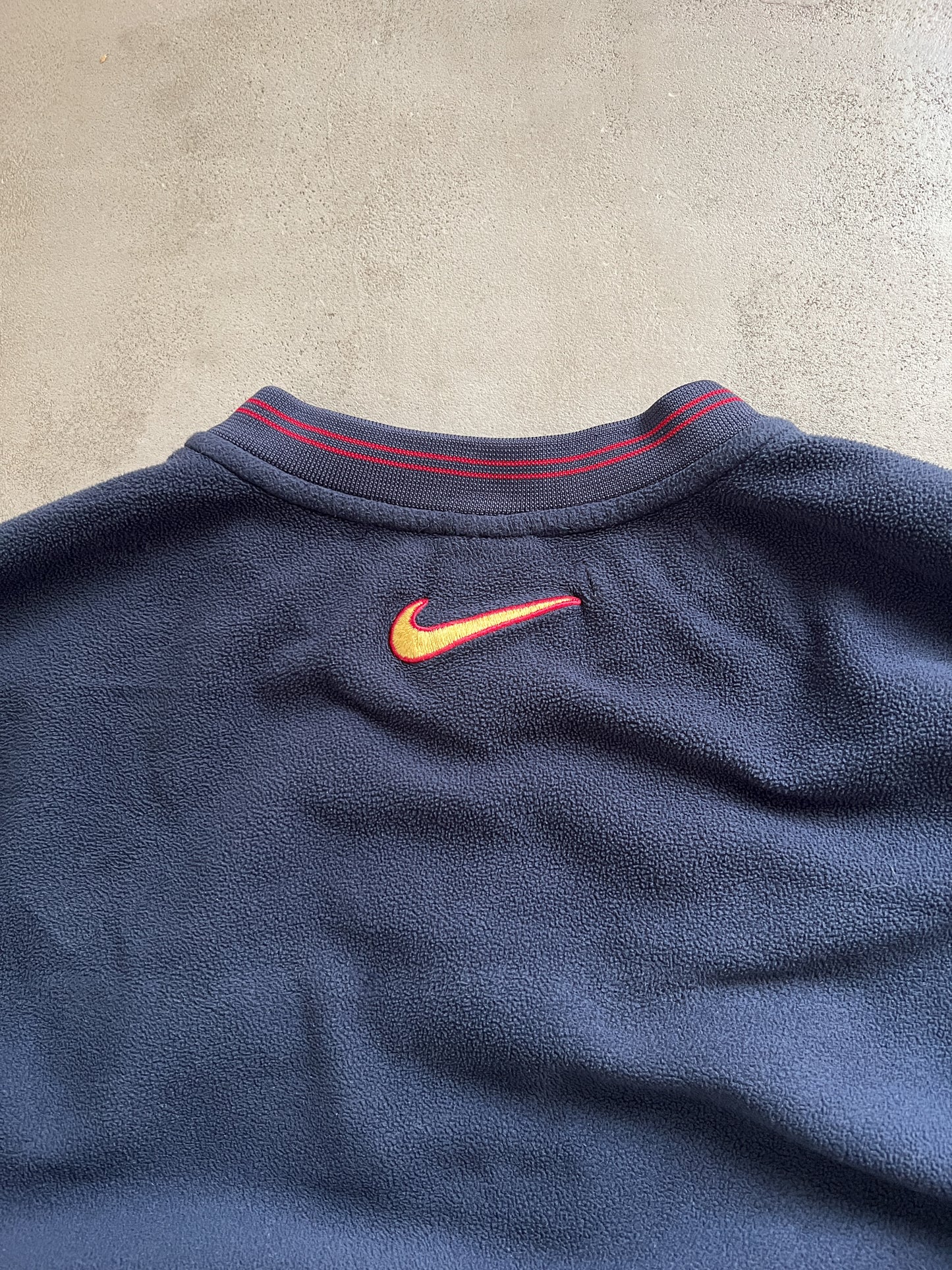 NAVY FC BARCELONA FLEECE SWEATER - 1990S - M