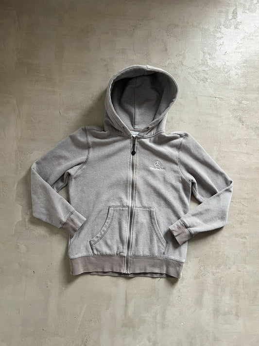 GREY MERCEDES BENZ ZIP UP HOODIE - 2000S - S/XS