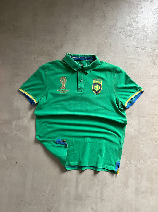 GREEN BRAZIL SOCCER POLO - 2000S - S